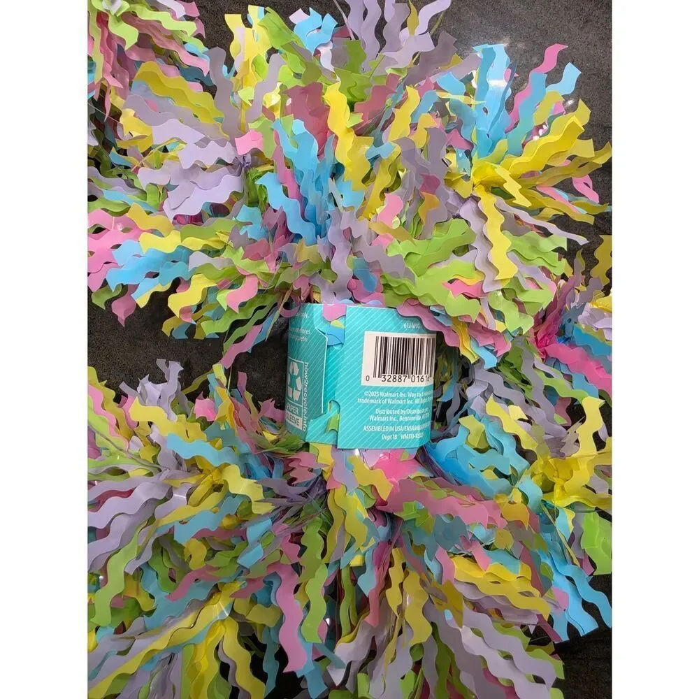 NWT Easter Spring Tinsel Pastel Garland bundle of 3, home decor 8ft each